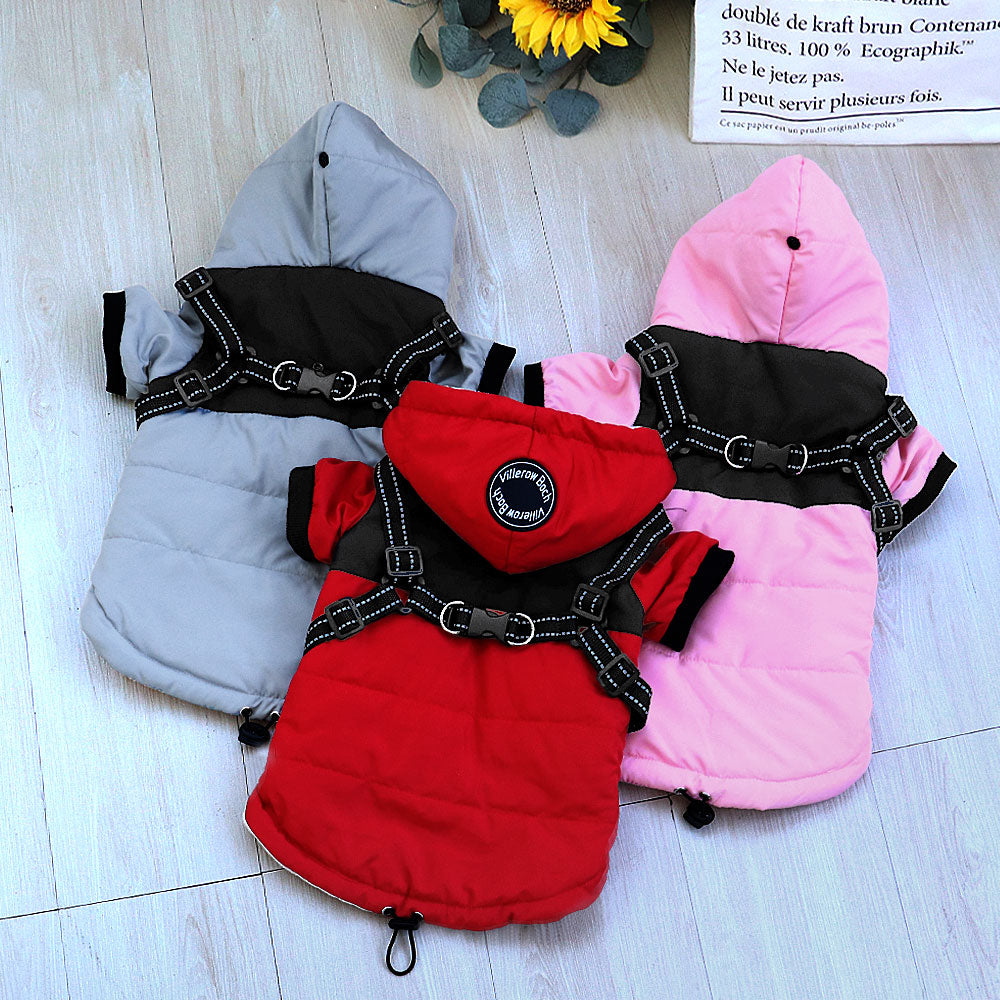 Warm Dog Jacket With Harness