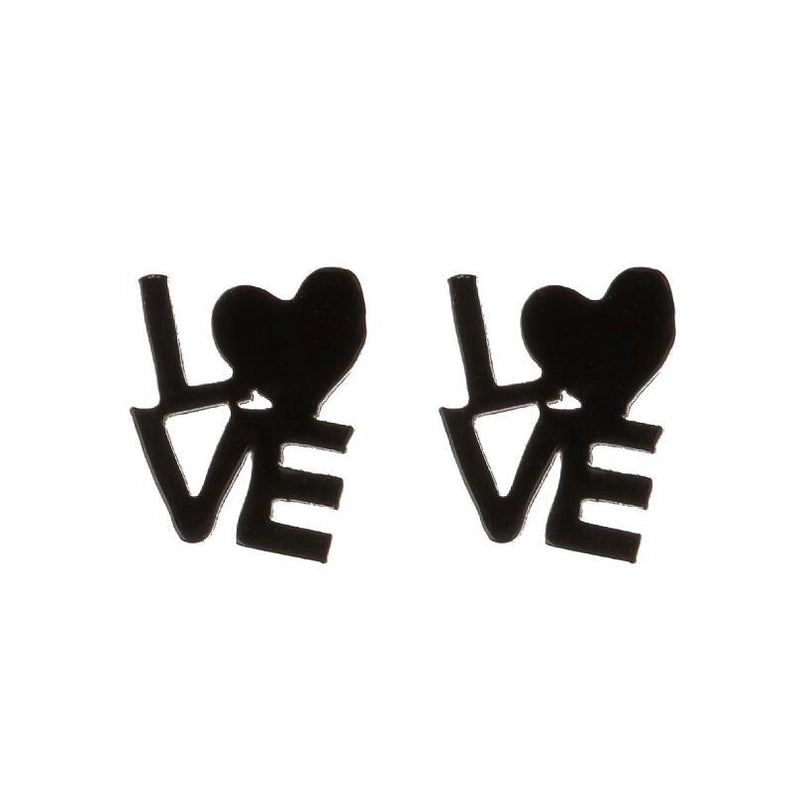 Minimalist Heart Shape Stainless Steel Plating Ear Studs 1 Pair