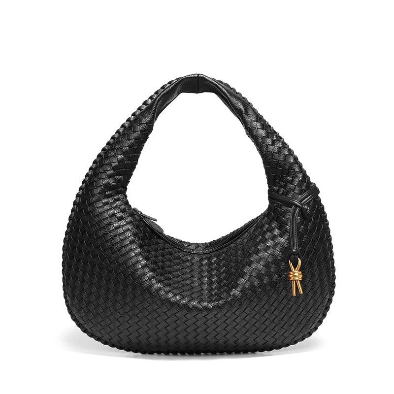 Women's Medium Pu Leather Solid Color Streetwear Dumpling Shape Zipper Handbag