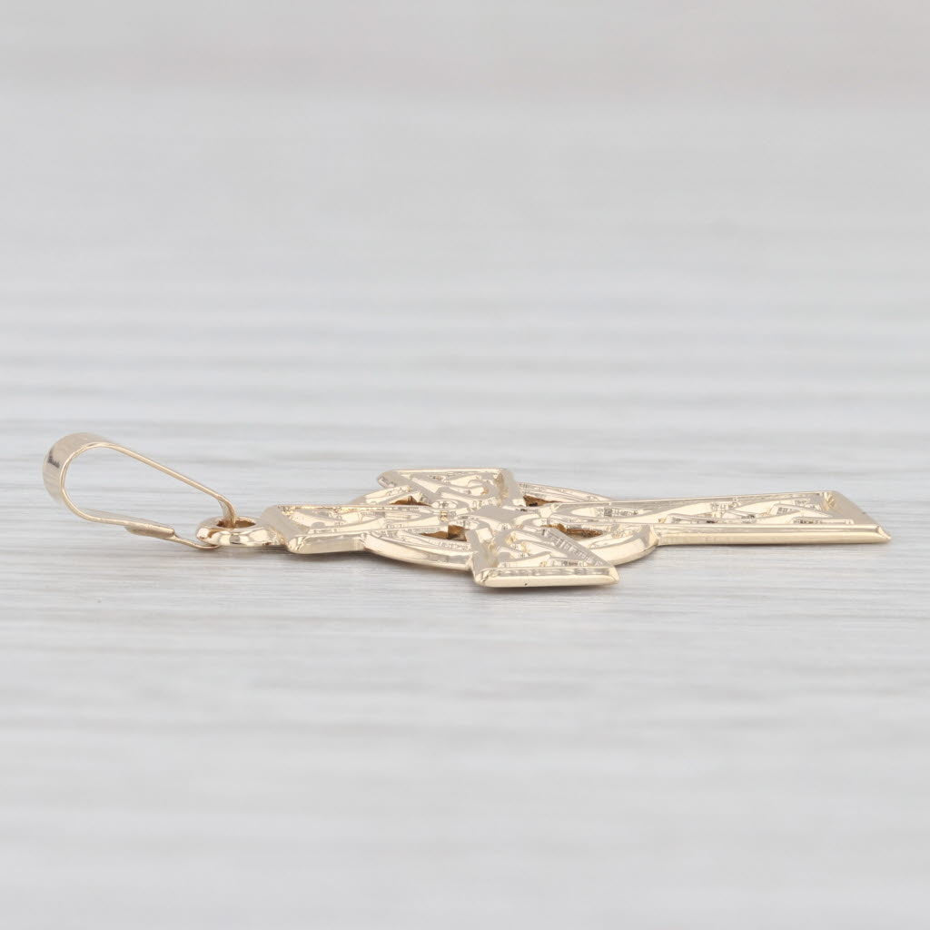 Irish Celtic Knot Iona Cross Pendant 10k Yellow Gold