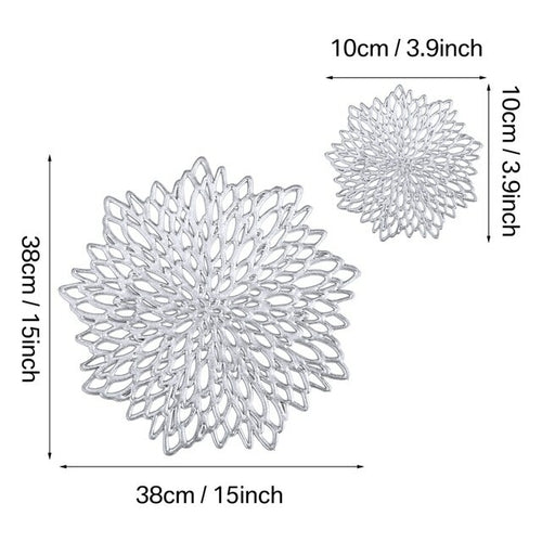 4/8pcs PVC Dandelion Hollow Nordic Style Non-Slip Kitchen Placemat