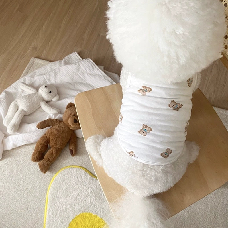 Cute Bear/Pink Printed Dog Cat Vest