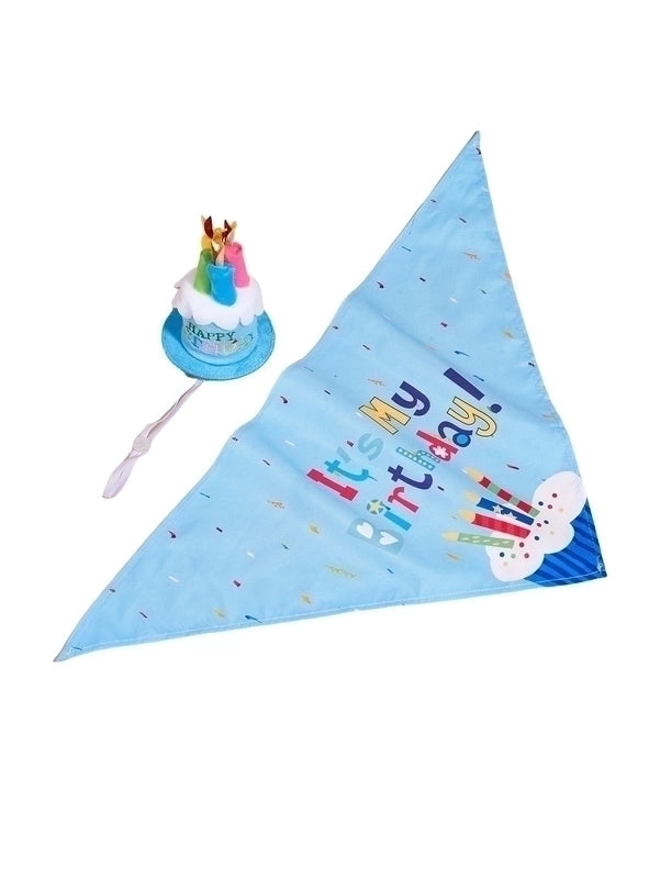 Cute Polyester Birthday Cartoon Letter Pet Scarf Pet Tire
