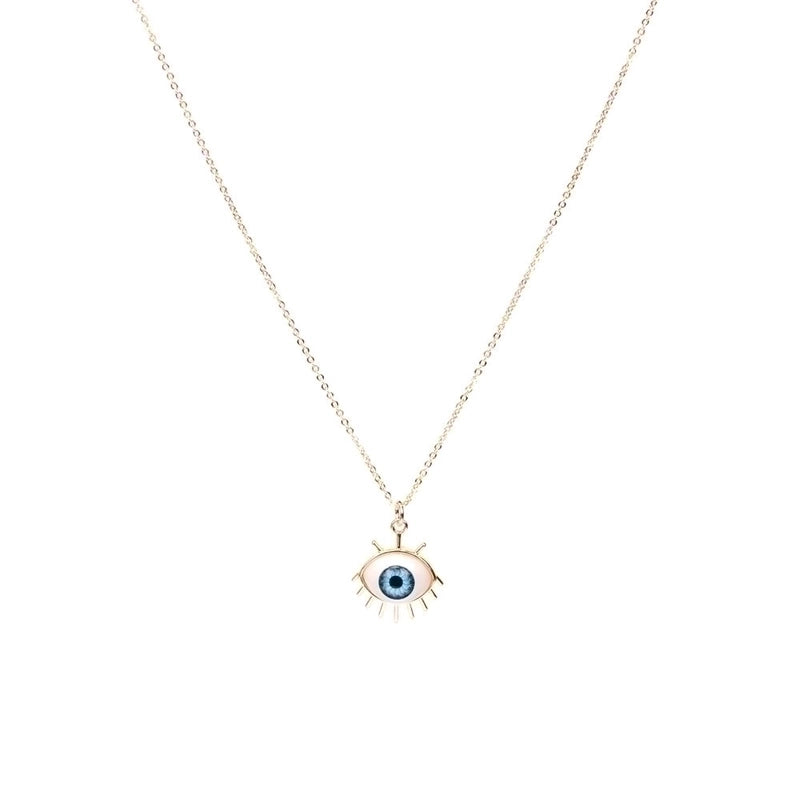 Plastic Copper Cable Chain Devil's Eye Pendant Necklace