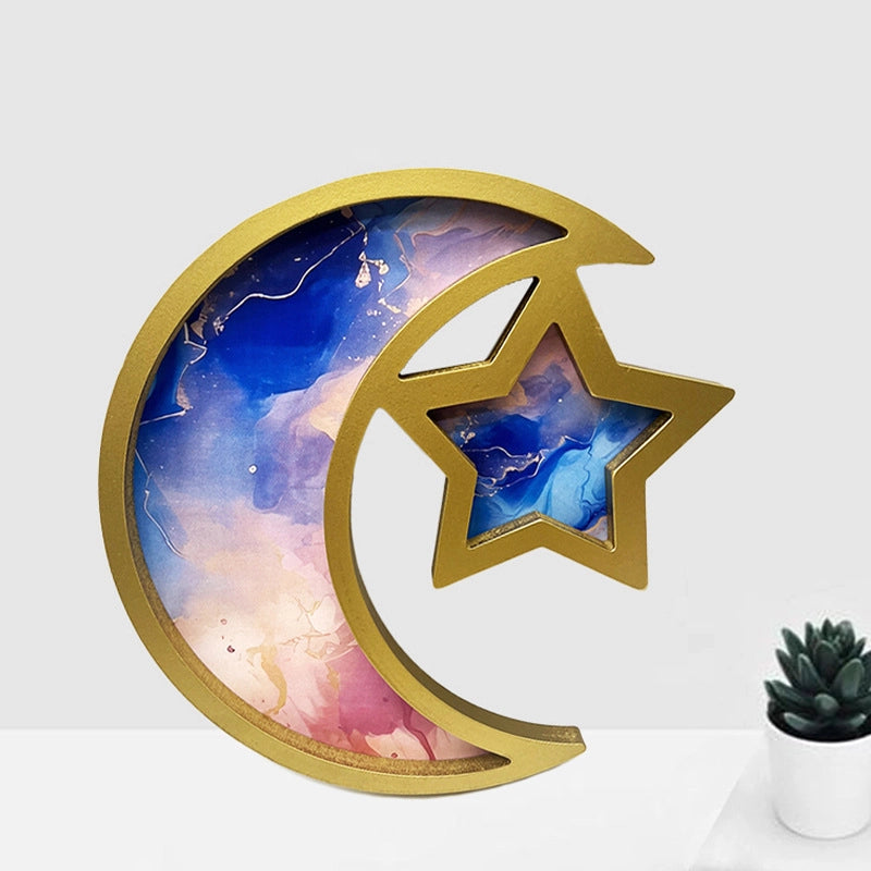 Minimalist Star Moon Wood 1 Piece Ornaments
