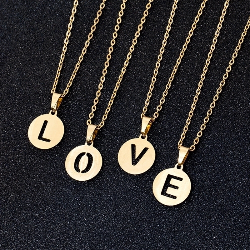 Stainless Steel 18K Gold Plated Minimalist Plating Letter None Necklace