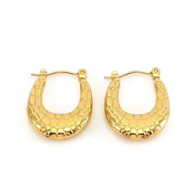 1 Piece Vintage Style U Shape Semicircle Round Polishing Plating Stainless Steel Titanium Steel Titanium Steel 18K Gold Plated Ear Studs