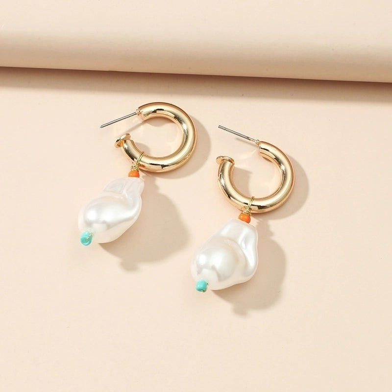 1 Pair Fashion Star Flower Imitation Pearl Alloy Inlay Rhinestones Women's Earrings