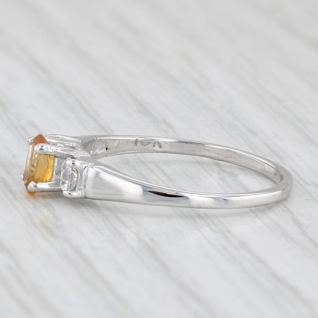 0.40ctw Oval Citrine Cubic Zirconia Ring 10k White Gold Size 6.25