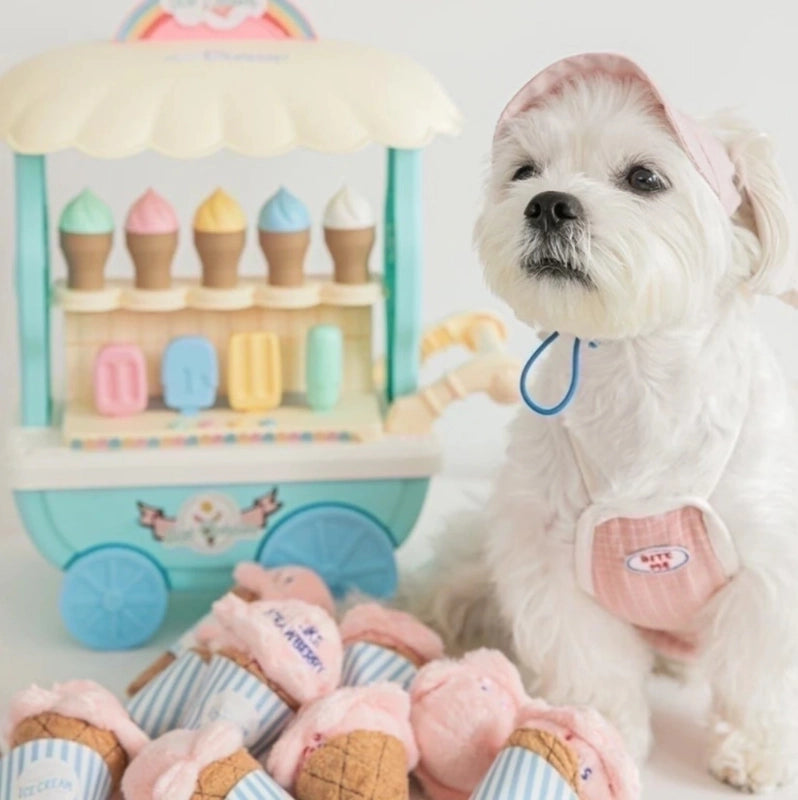 Cute Ice Cream Pet Dog Cat Sniffing Food Sound Toy