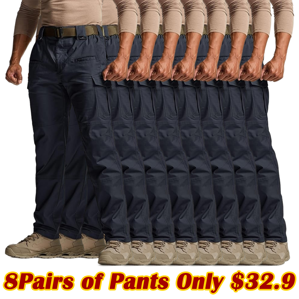 ⚡Last Day Clearance -Men's Flex Stretch Tactical Pants, Water Resistant Ripstop Cargo Pants