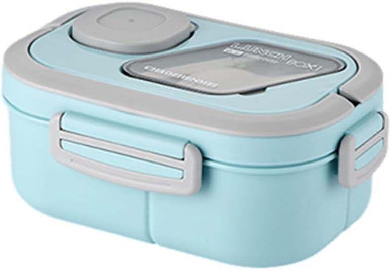 Bento Lunch Box. Salad Container. Bento-Style Tray For Toppings. Container For Dressings. And Built-In Reusable Fork And Knife