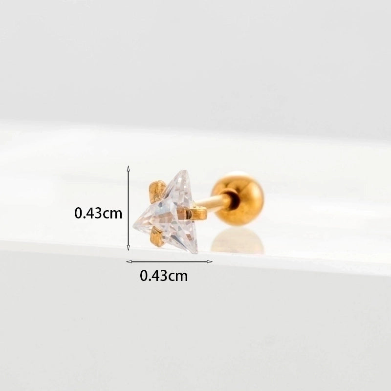 Ear Cartilage Rings & Studs Geometric Copper Plating Artificial Gemstones