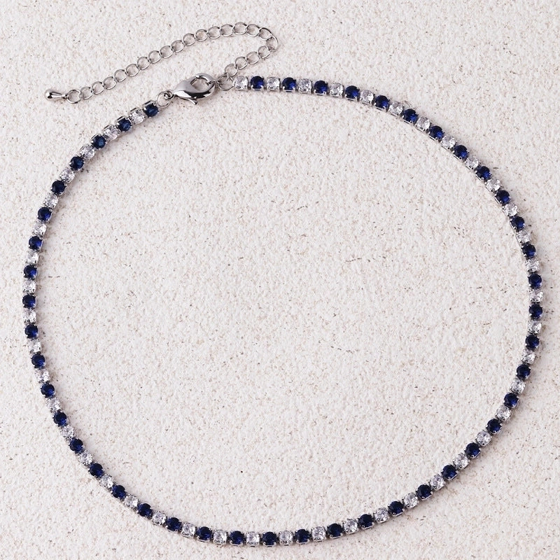 Copper Inlay Solid Color Zircon Copper Necklaces