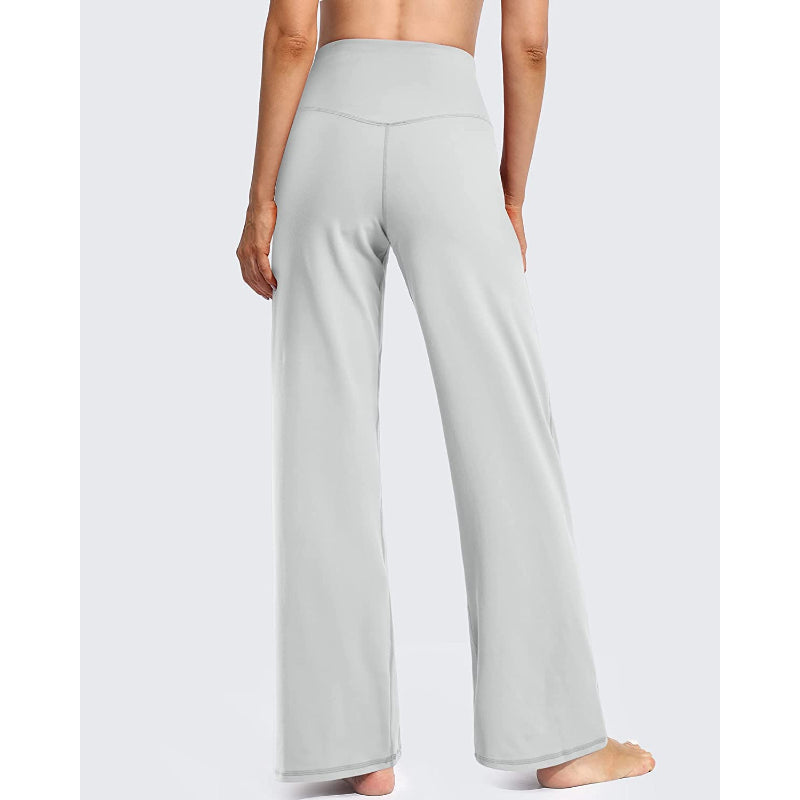 Women Wide Leg Yoga Pants High Waist Stretch Workout Sweatpants With Pockets Casual Straight Leg Pants