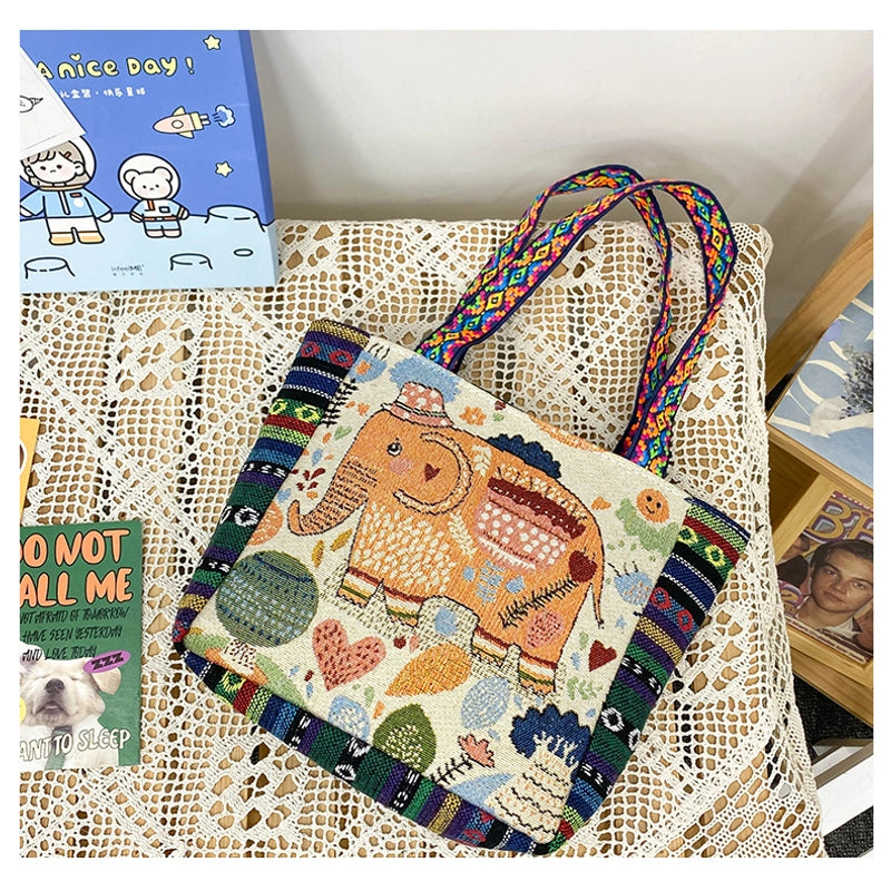 Women's Small Canvas Color Block Vintage Style Classic Style Square Zipper Shoulder Bag