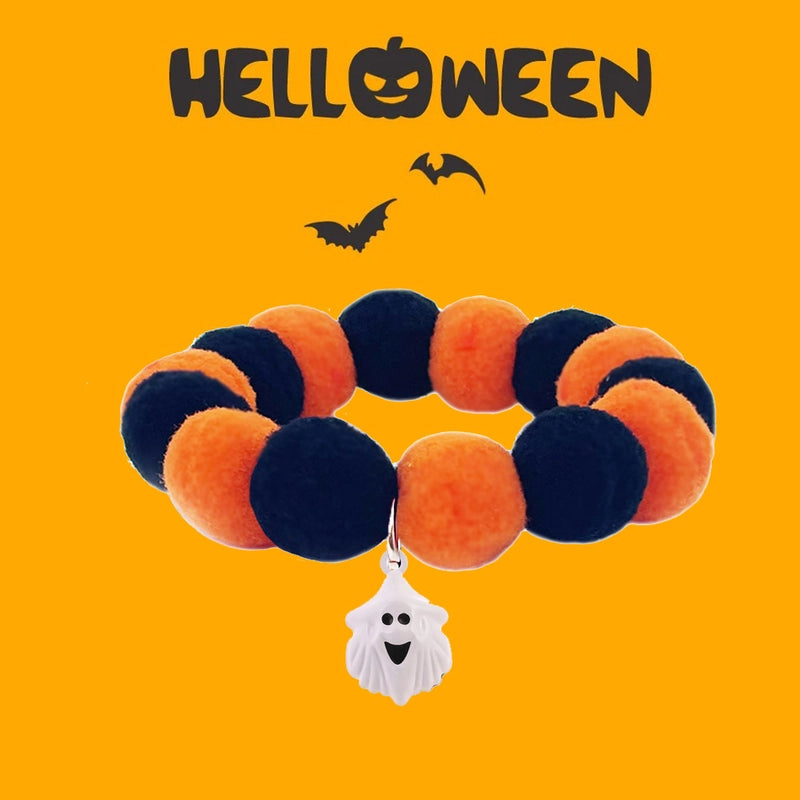 Pet Halloween Bell Kitty Dog Ball Collar Elastic Adjustable Pet Collar