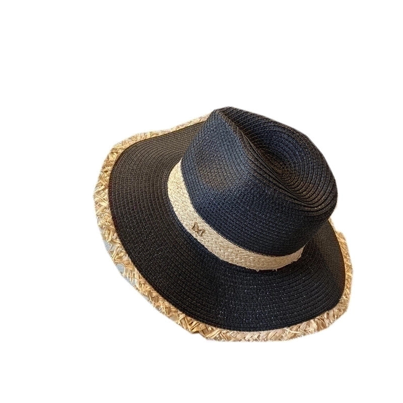 Women's Casual Solid Color Bowknot Flat Eaves Straw Hat