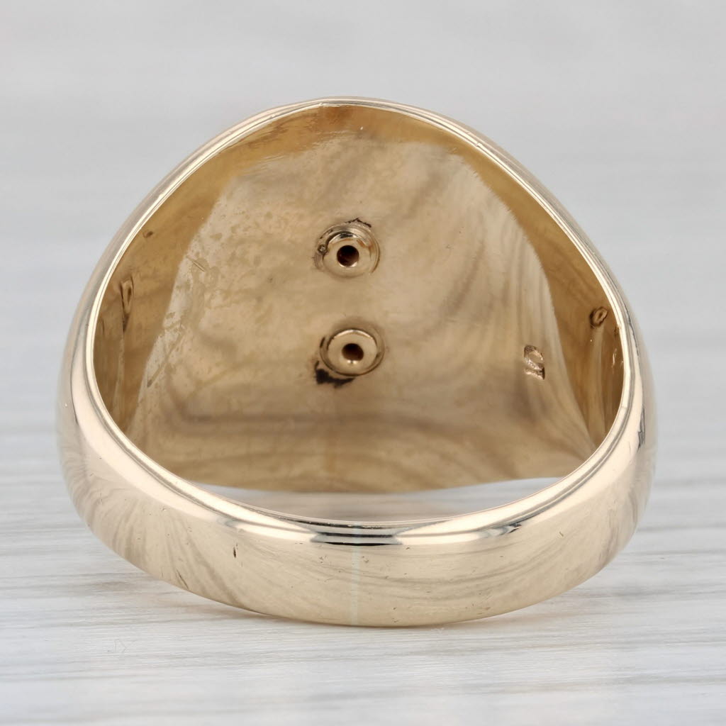Vintage Sigma Nu Fraternity Crest Signet Ring 10k Yellow Gold Sz 10 Coat of Arms