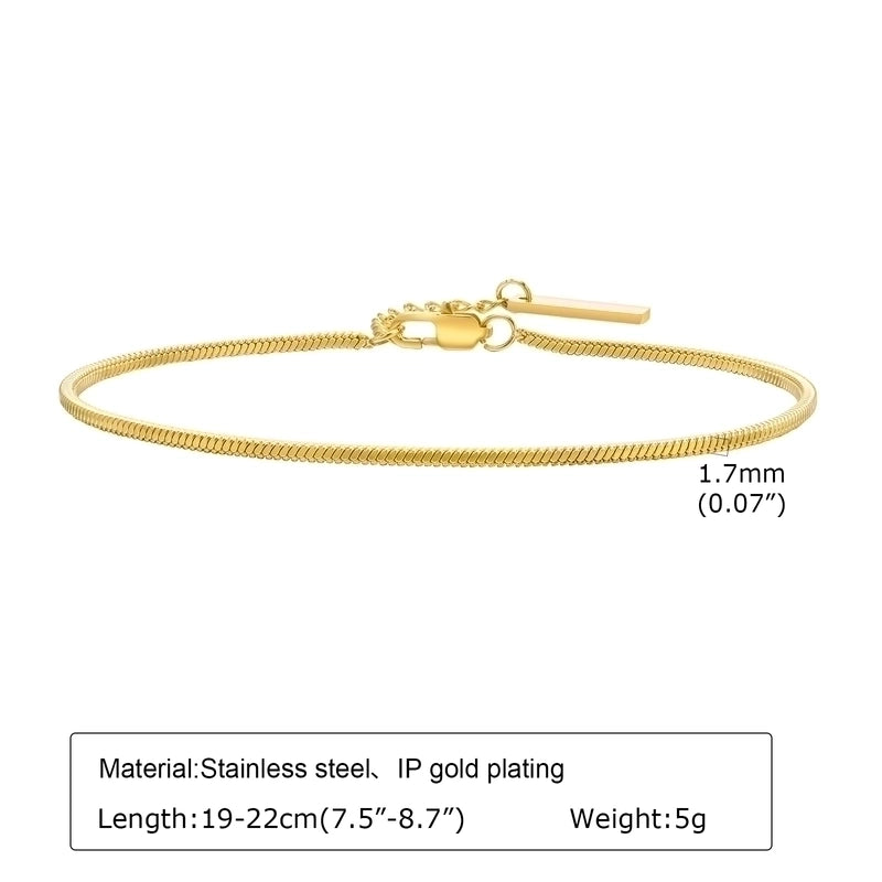 Minimalist Solid Color 201 Stainless Steel Bracelets In Bulk