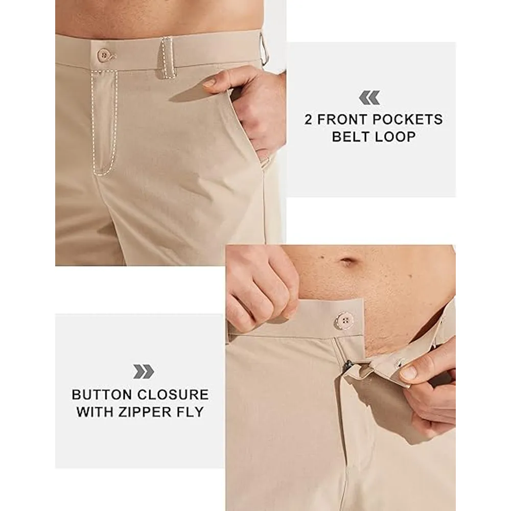🔥9-PACK ONLY $34⚡Men's Stretch Gurkha Pants Slim Fit Dress Pants