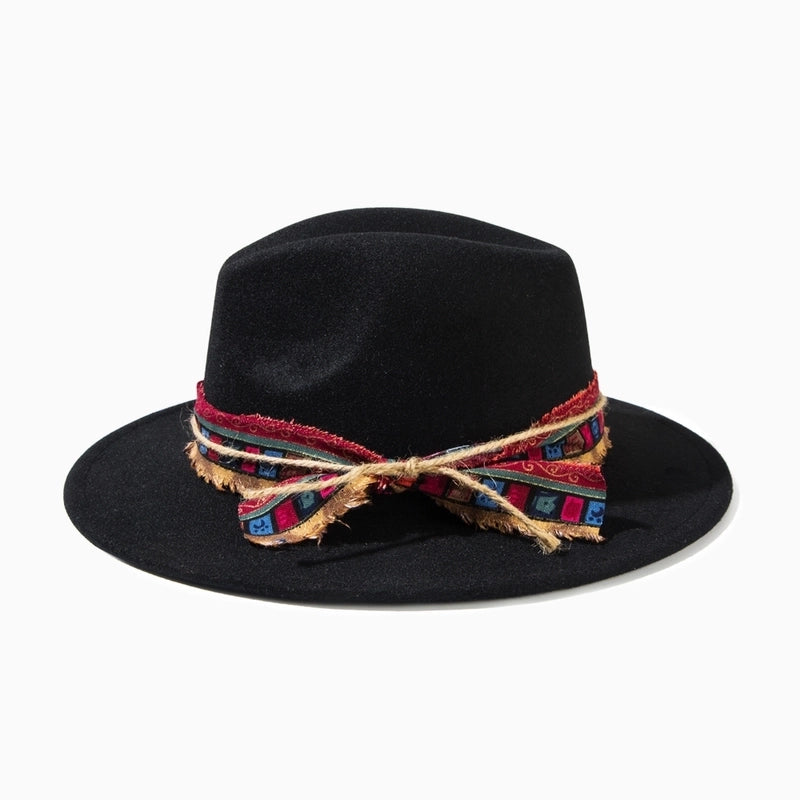 Unisex Casual Elegant Solid Color Flat Eaves Fedora Hat