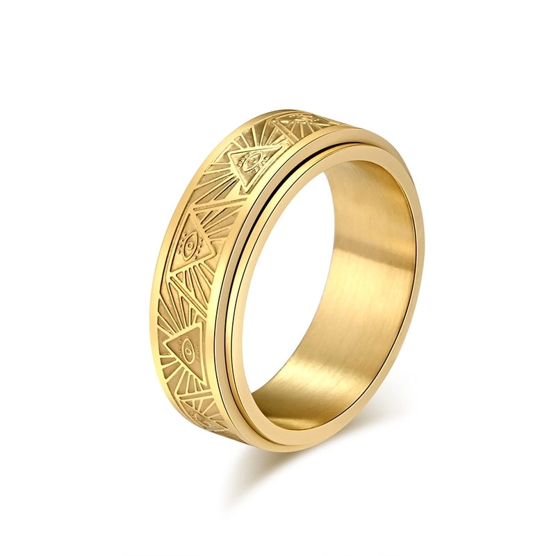 Vintage Style Geometric Devil's Eye Titanium Steel Rings