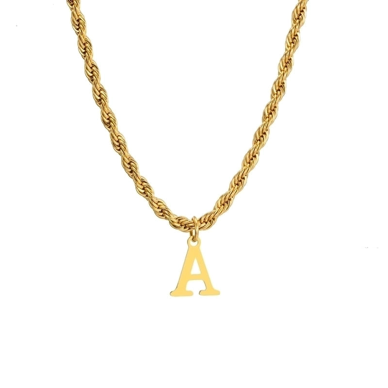 Minimalist Letter Stainless Steel Gold Plated Pendant Necklace