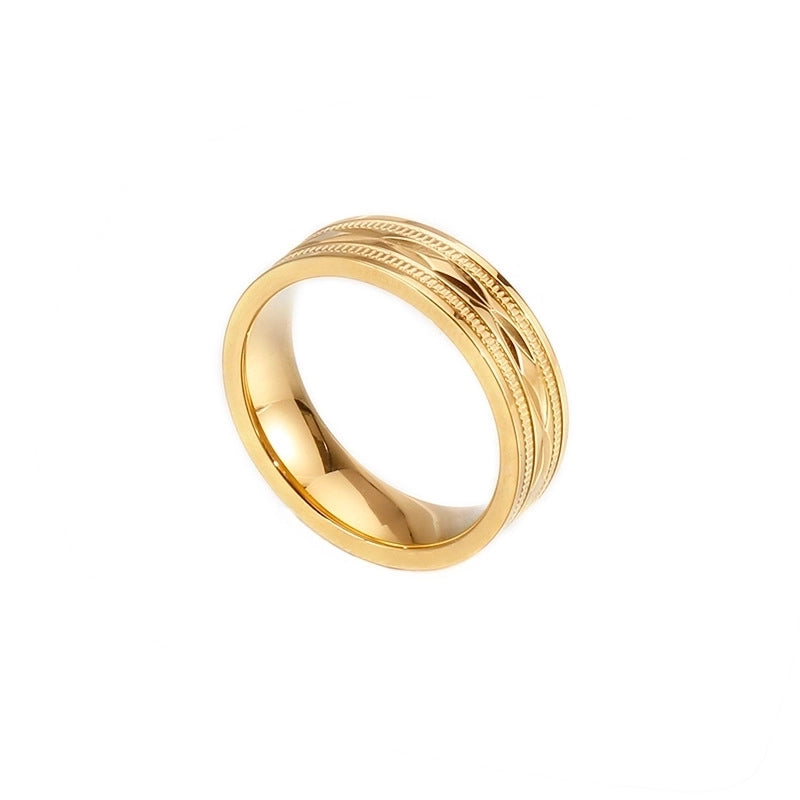 Geometric Titanium Steel 18K Gold Plated Plating