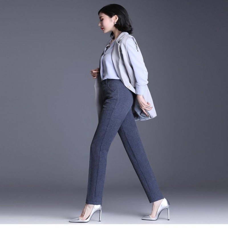 Casual Straight Fit High Waist Female Pants