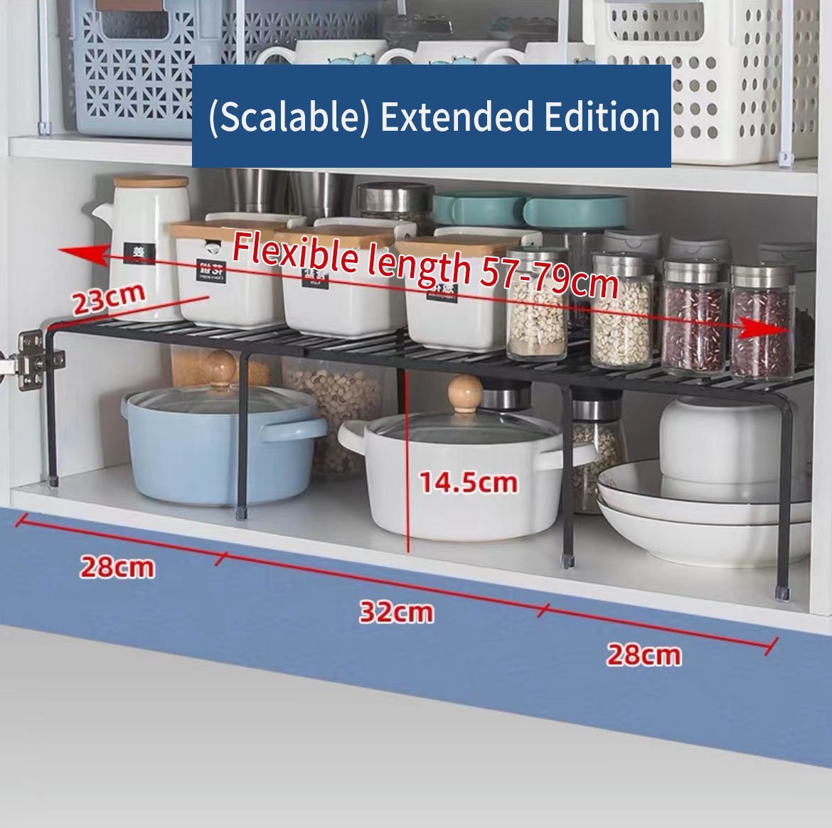 🔥2023 Hot Sale🔥Cabinet Space Storage Retractable Tiered Storage Racks