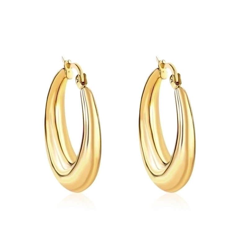 1 Pair Minimalist Classic Style Geometric Plating Stainless Steel Earrings