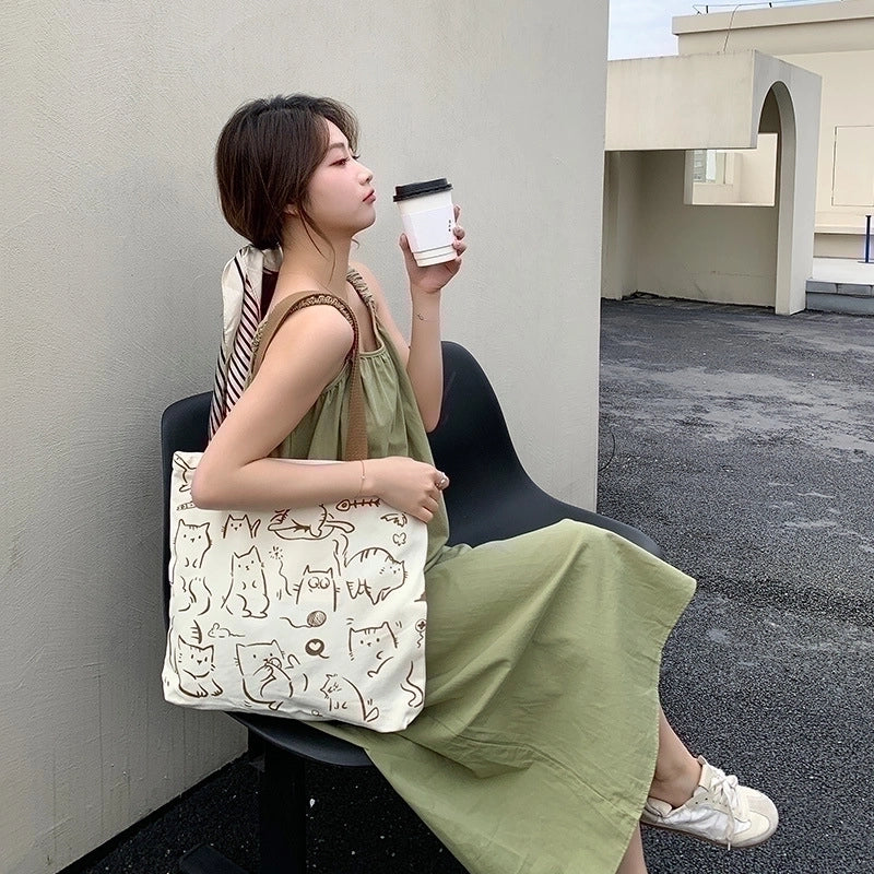 Women's Fashion Animal Canvas Shopping Bags