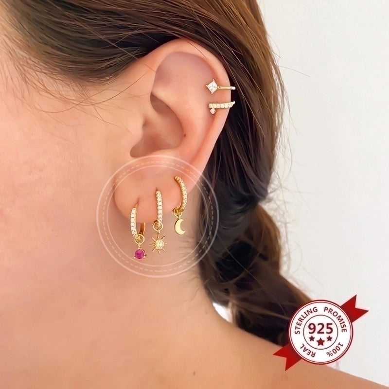 Fashion Geometric Plating Metal Artificial Gemstones Copper Earrings