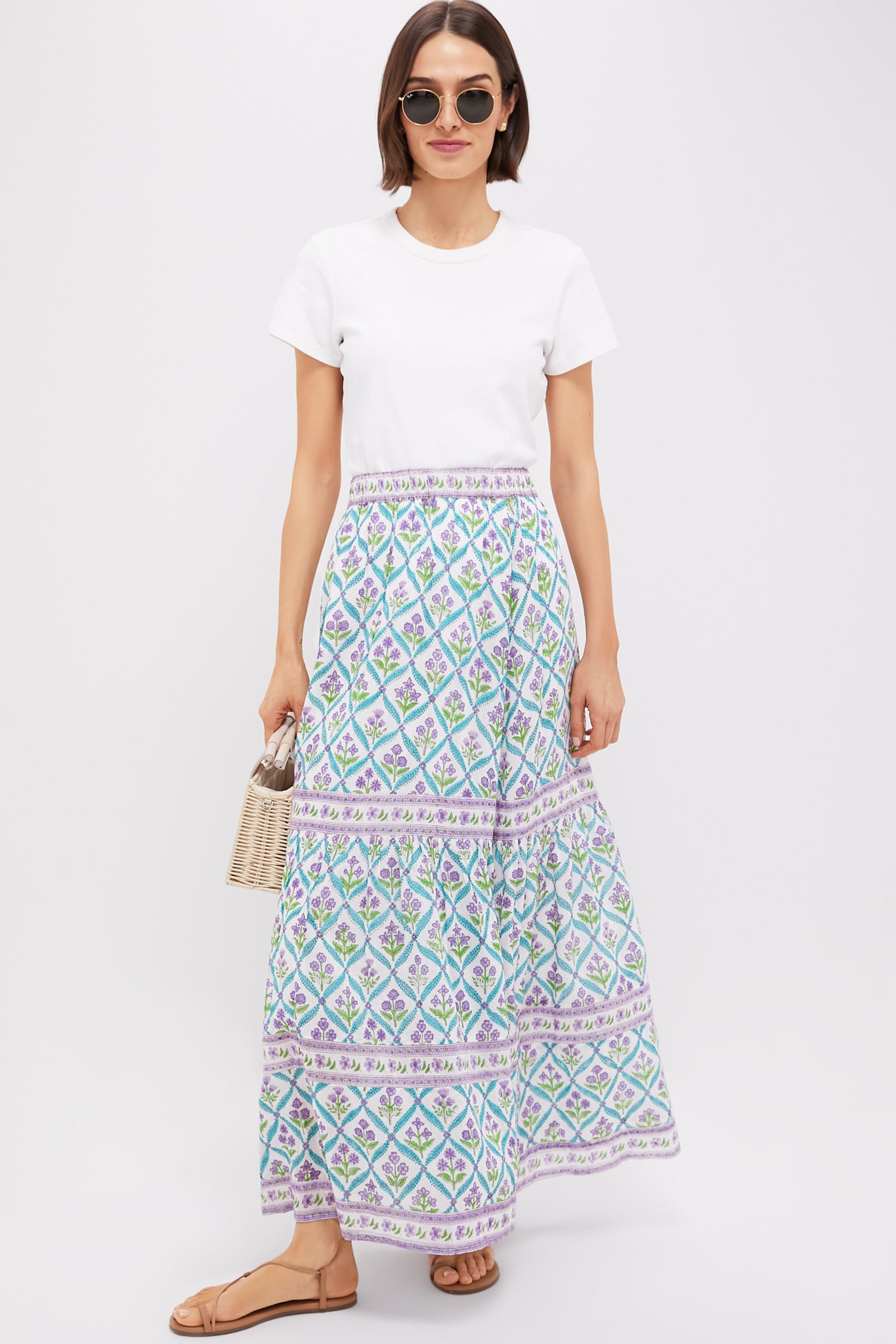 Turquoise Purple Diamond Sutton Maxi Skirt