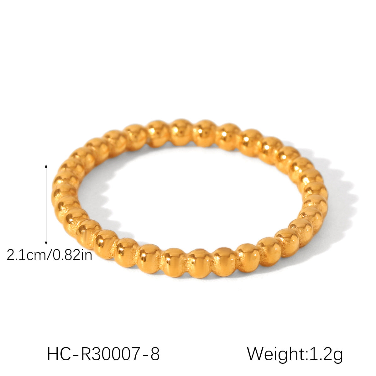 Ins Style Stainless Steel Twist Ring Female Round Bead Ring Star Chain Ring
