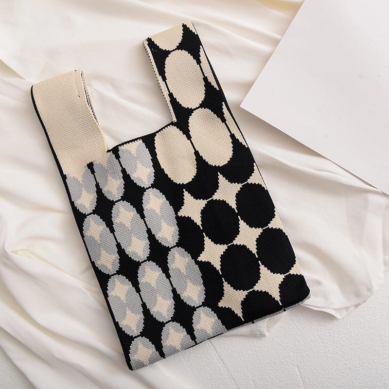 Women's Polyester Printing Classic Style Square Open Handbag