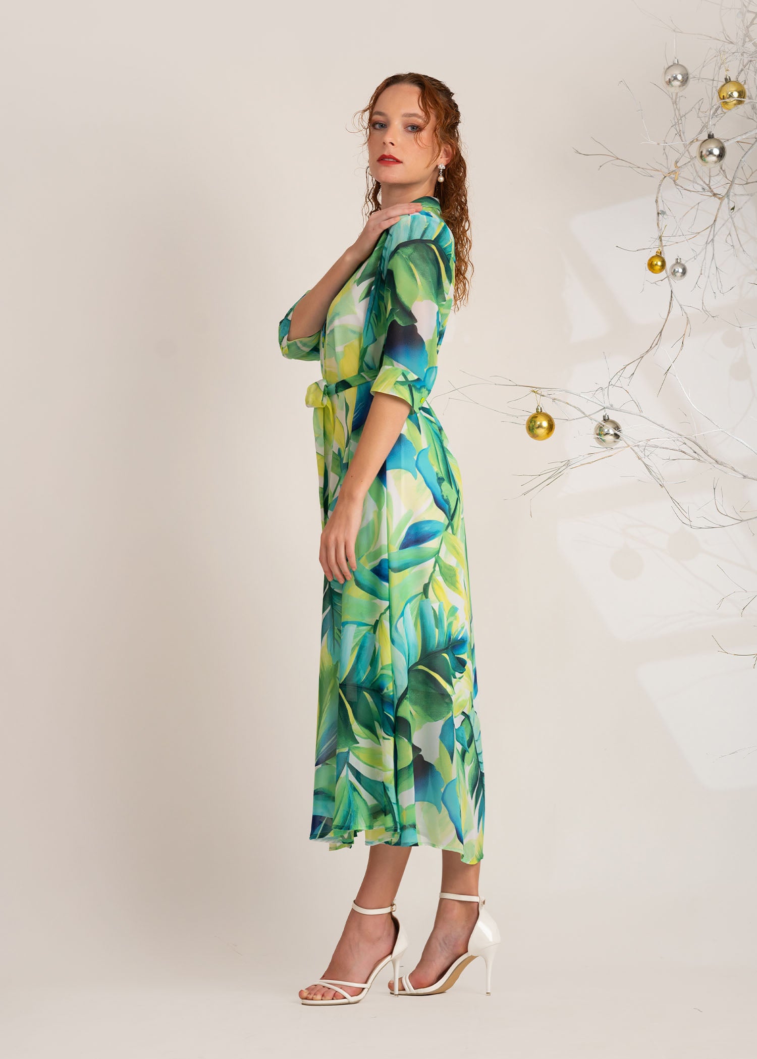 Printed Maxi Shirt Dress