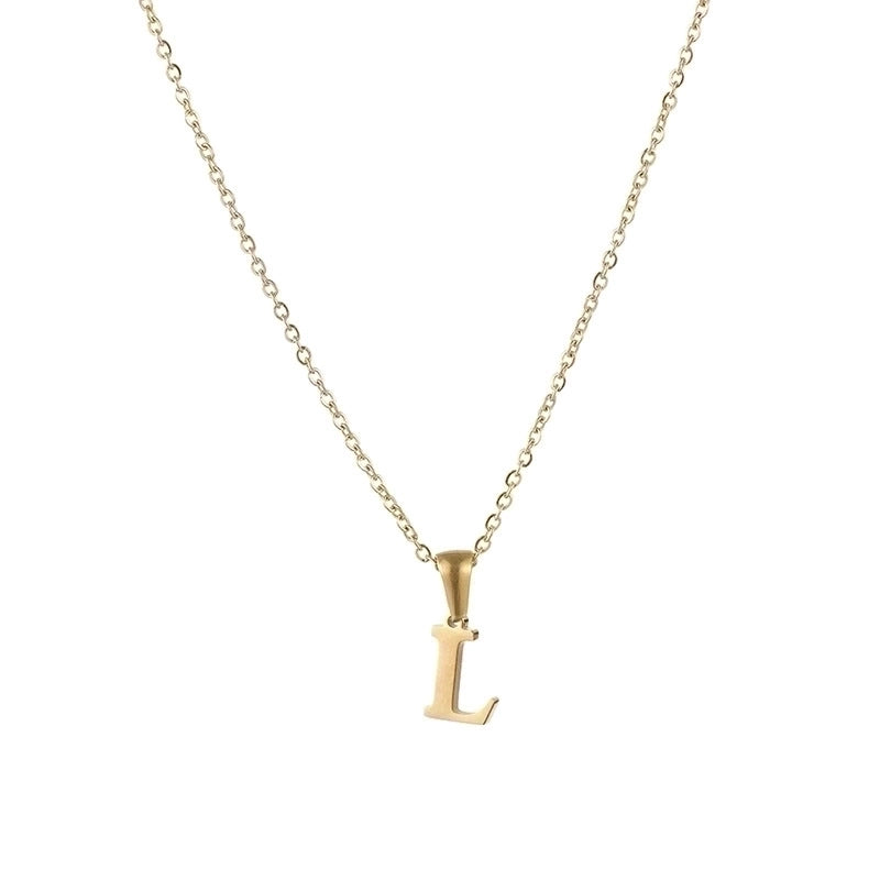 Minimalist Letter Stainless Steel Plating Pendant Necklace