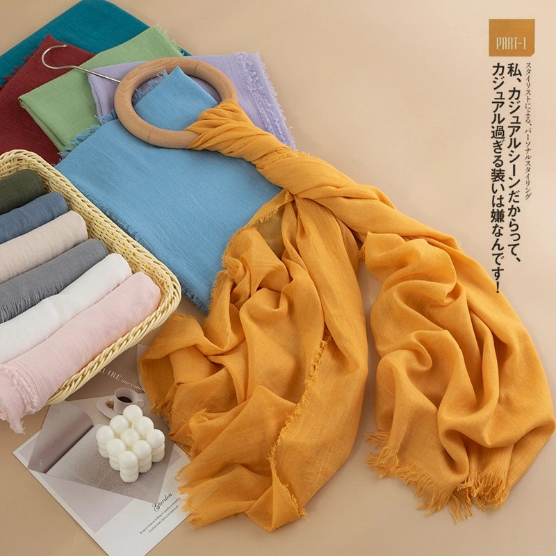 Unisex Elegant Minimalist Solid Color Polyester Silk Scarf