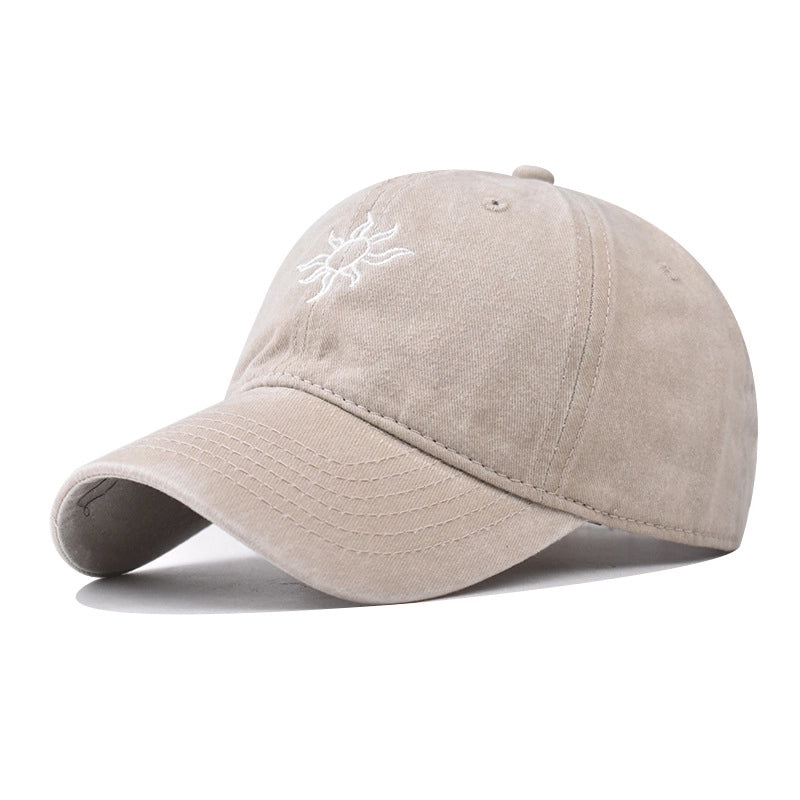 Unisex Vintage Style Sunflower Curved Eaves Baseball Cap
