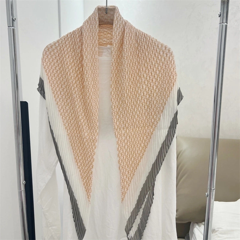 Women's Elegant Minimalist Color Block Polyester Printing Scarf