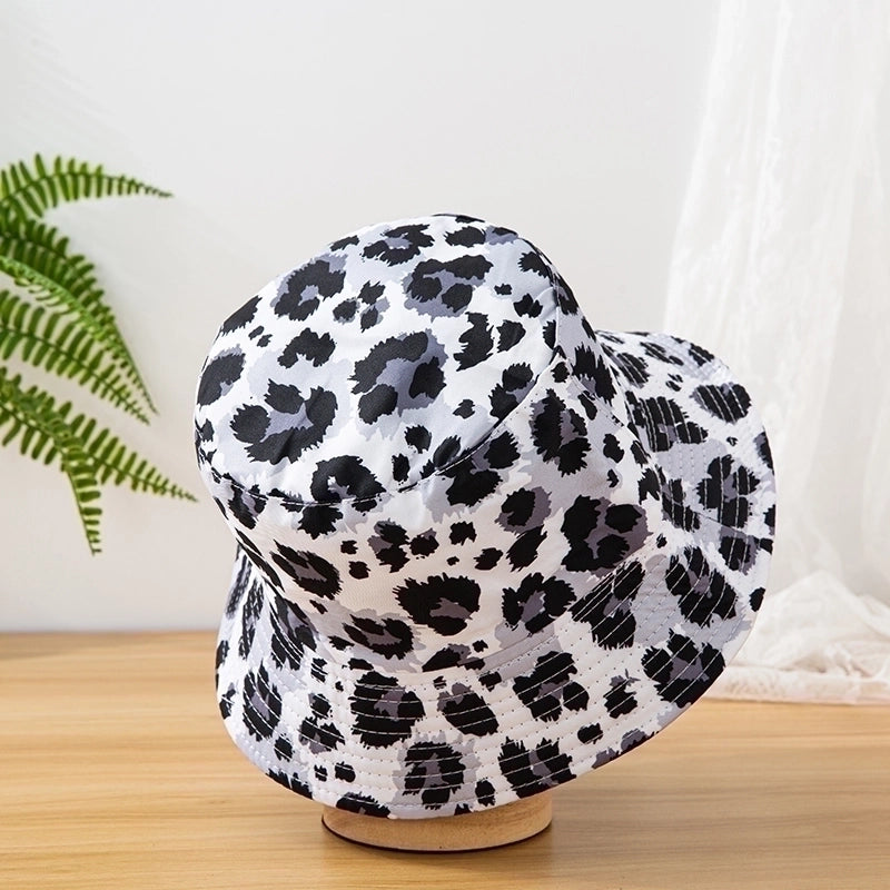 Unisex Casual Vacation Leopard Printing Flat Eaves Bucket Hat