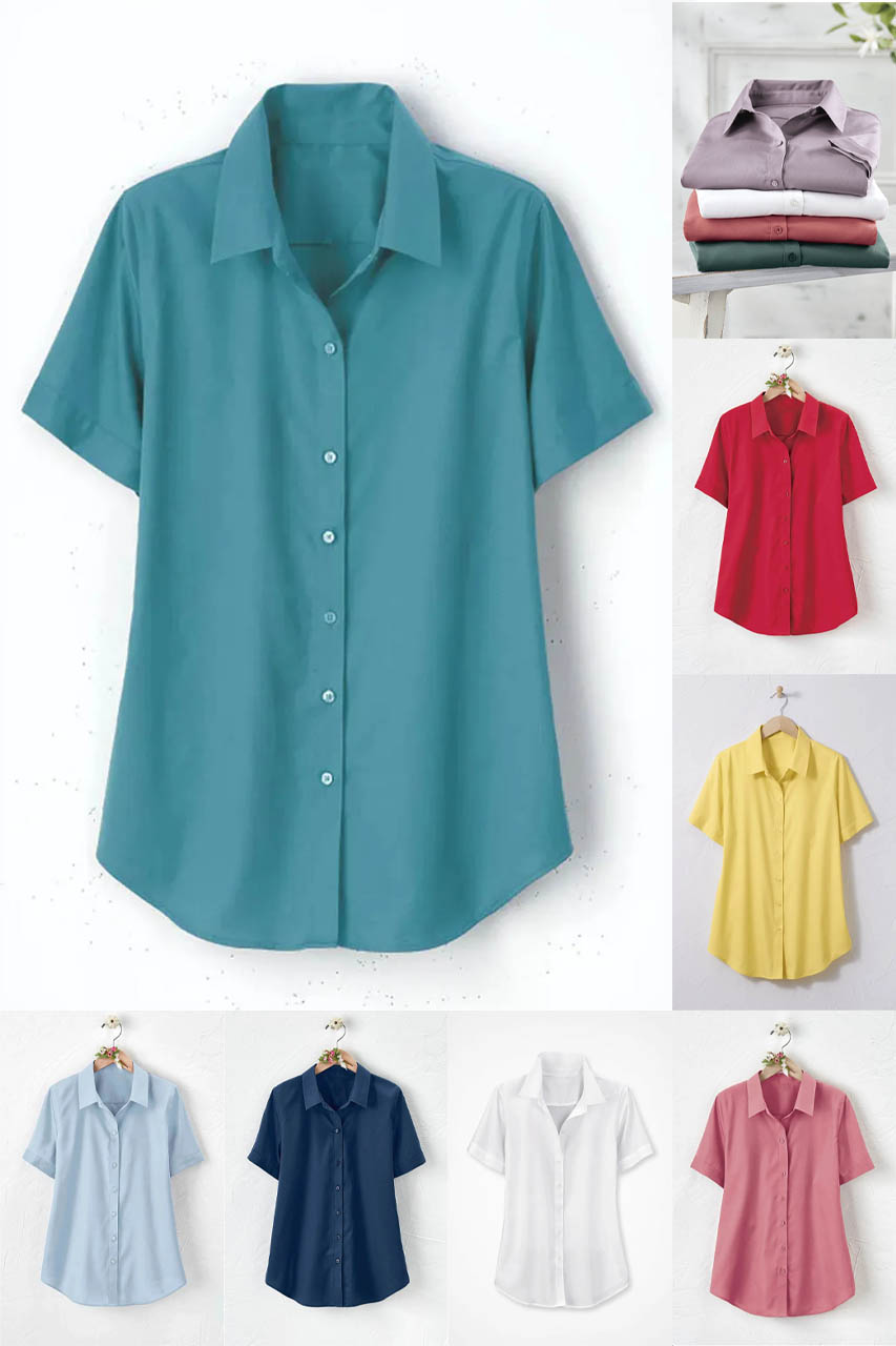 Short Sleeve Stain Stop No-Iron Shirt