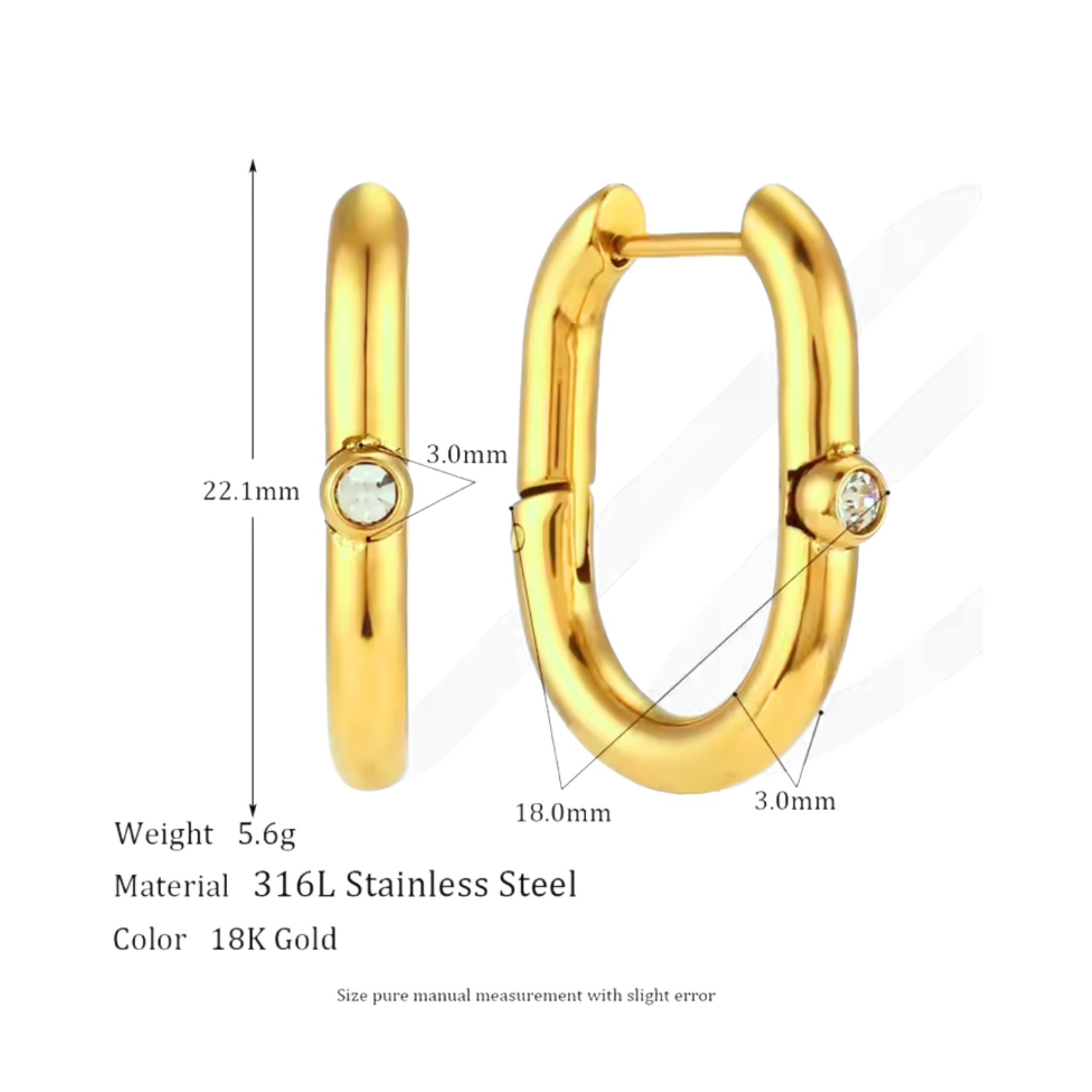 Bold diamond style hoops - Gold