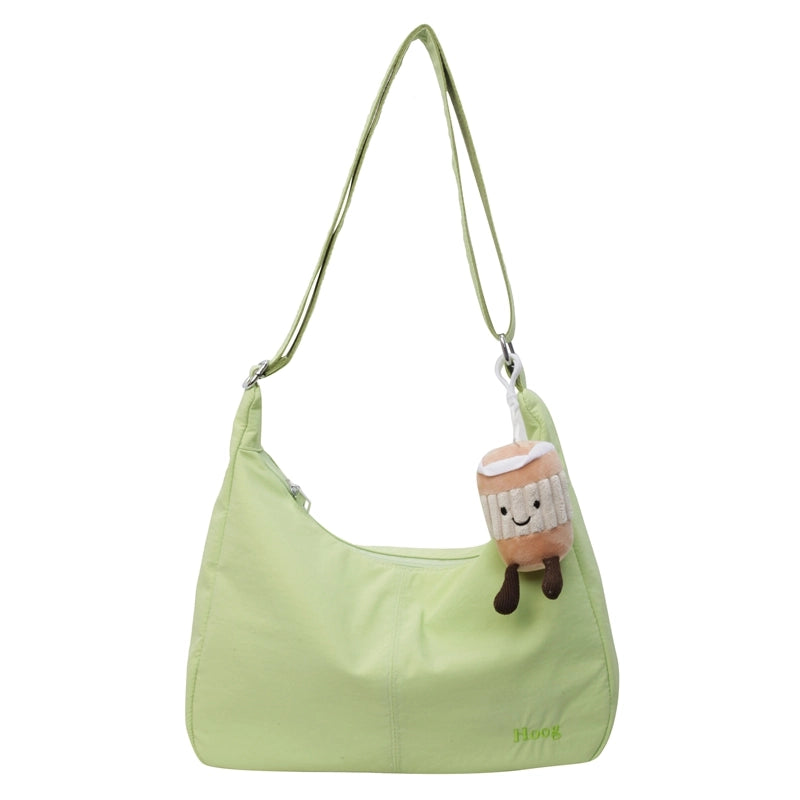 Women's Medium Pu Leather Solid Color Basic Classic Style Dumpling Shape Zipper Crossbody Bag
