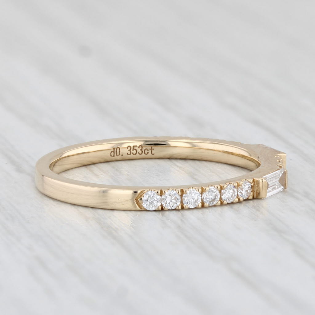 New 0.35ctw Stackable Diamond Ring 14k Yellow Gold Size 6.75 Wedding Band