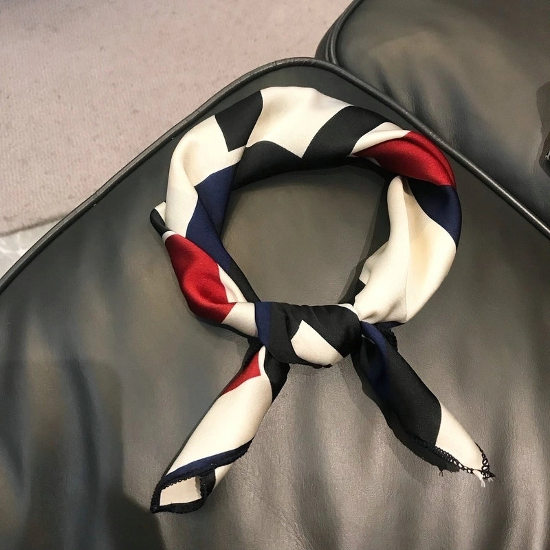 Women's Minimalist Color Block Polyester Silk Scarf