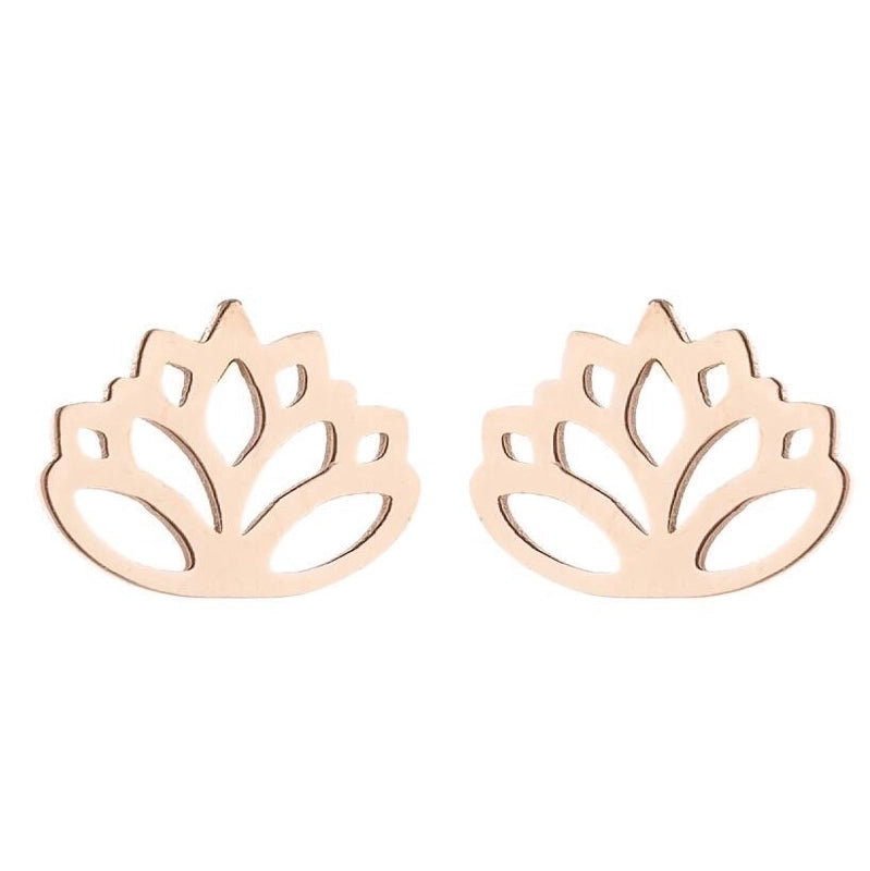 Minimalist Geometric 304 Stainless Steel No Inlaid 18K Gold Plated Ear Studs