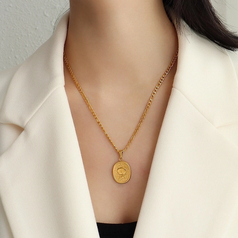 Fashion Geometric 304 Stainless Steel 18K Gold Plated Plating Necklace